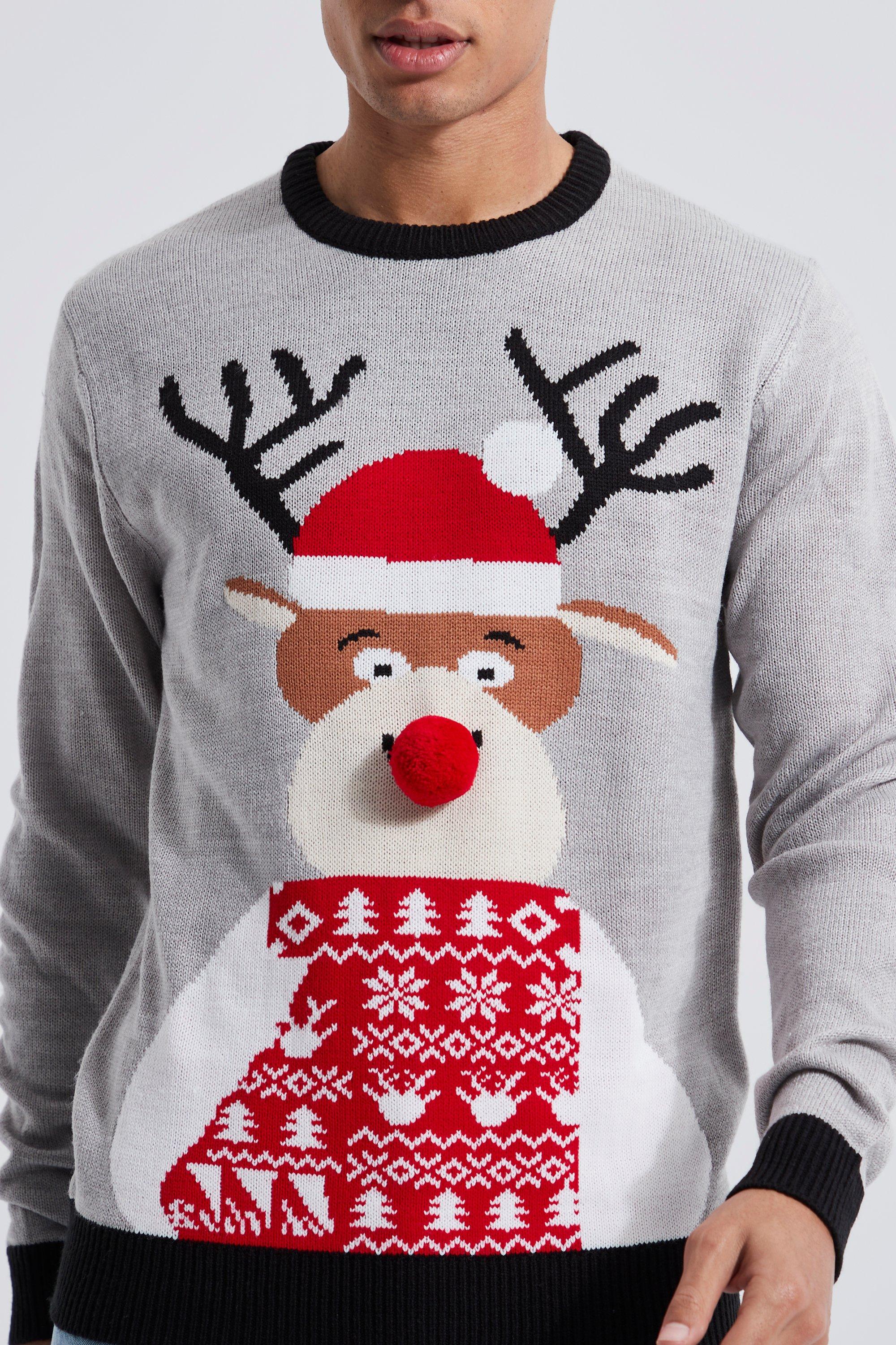 Grey shop reindeer jumper